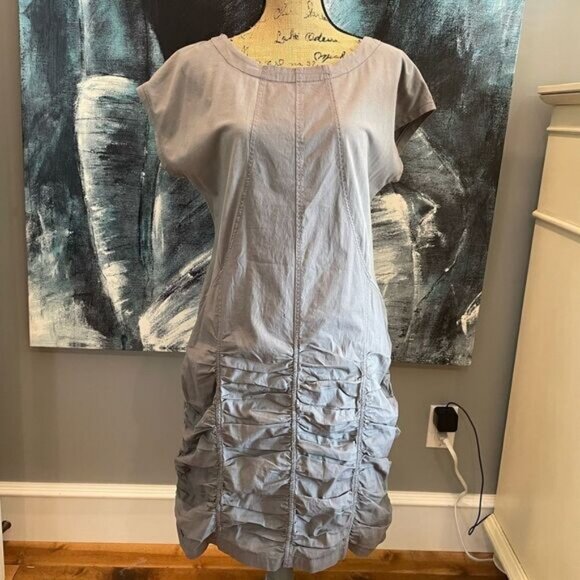 None Dresses & Skirts - Stretchy ruched grey dress sz XL